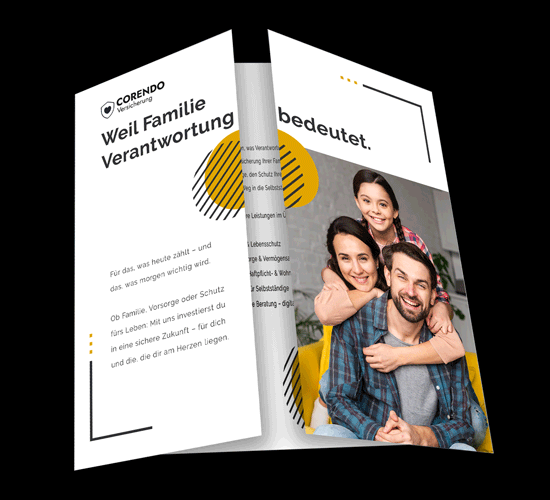 Endlosfaltkarte als interaktive Verkaufshilfe zur Präsentation von Produkten und Leistungen